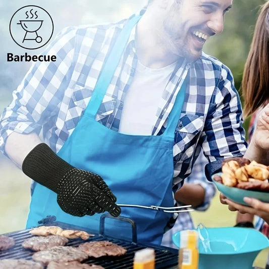 One Piece BBQ Gloves – High-Temperature Resistance Oven Mitts