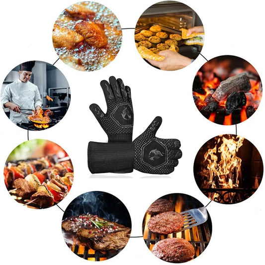 Heat-Resistant Silicone Oven Gloves for Safe Cooking & Grilling