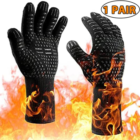 Heat-Resistant Silicone Oven Gloves for Safe Cooking & Grilling