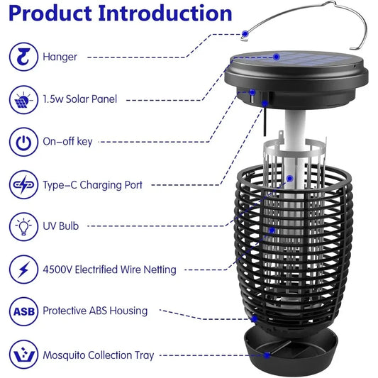 Solar Bug Zapper 2-in-1: Ultimate Mosquito Killer Lamp