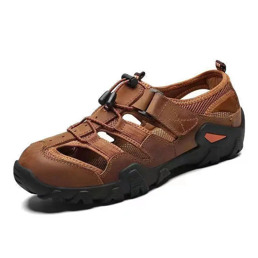 New Summer Men's Sandals – Genuine Leather, Antiskid, Breathable Outdoor Footwear