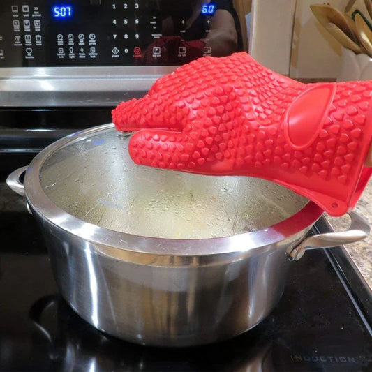 BBQ Silicone Grilling Gloves – Heat Resistant Cooking and Baking Mitts