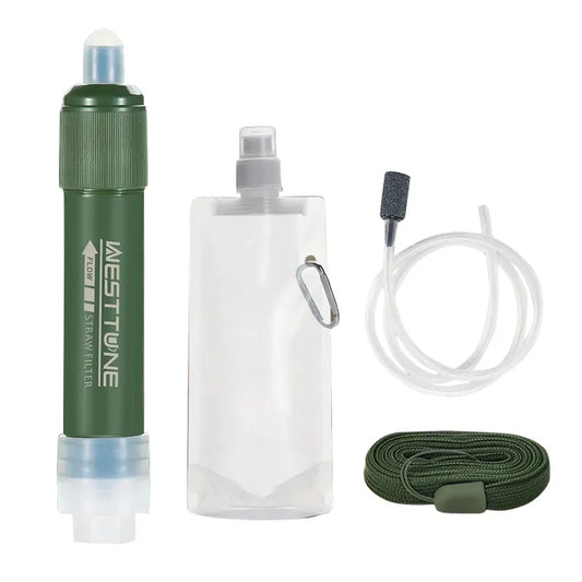 Outdoor Mini Filter Straw Set – TUP Carbon Fiber Water Purifier for Survival