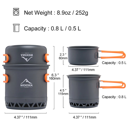 Widesea Camping Cookware Set – Essential Outdoor Cooking Gear