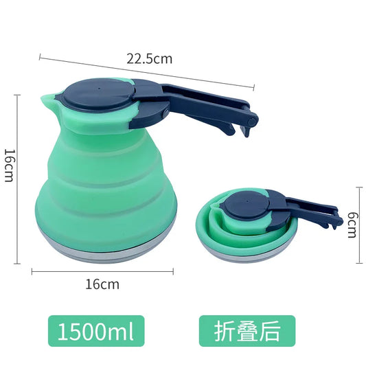 1500ML Collapsible Silicone Kettle – Perfect for Camping and Hiking