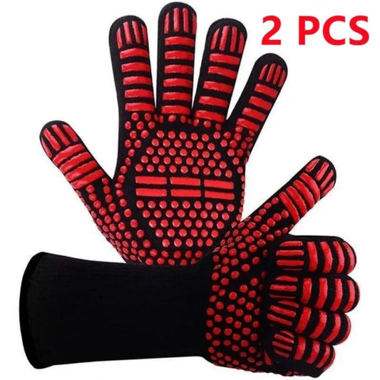 1472°F Heat Resistant Oven Mitts – Silicone BBQ &amp; Grilling Gloves