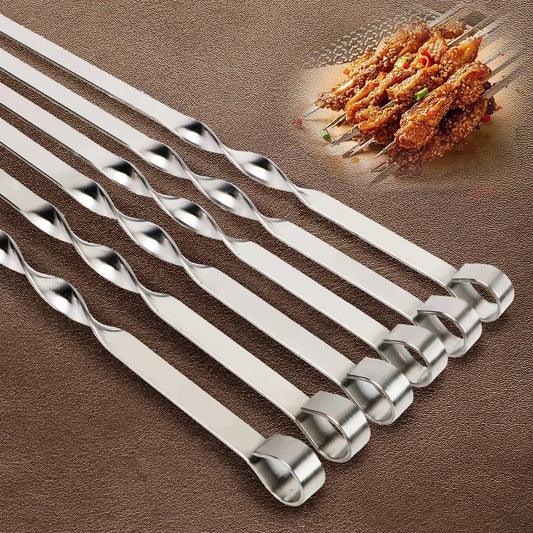 Stainless Steel Barbecue Skewer Set – Ideal for Outdoor Grilling