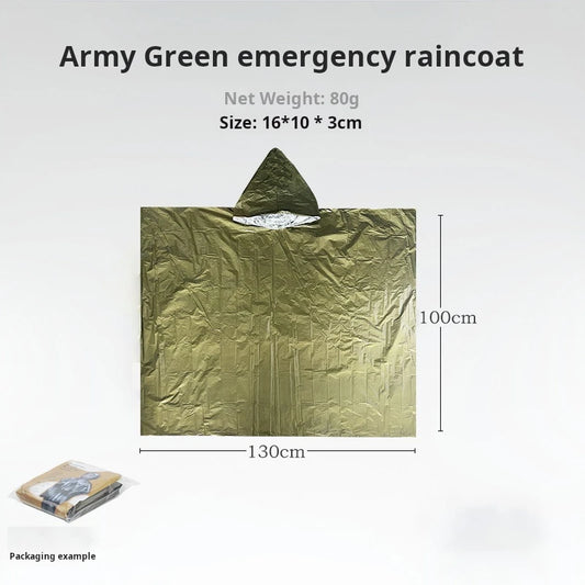 Emergency Rain Poncho Thermal Blanket – Essential Survival Gear