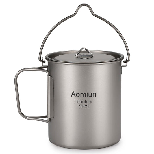 Lightweight Titanium Camping Cookware Set – Pot, Cup, and Spork