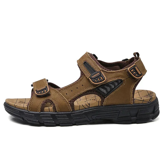 Genuine Leather Men's Sandals – High-Quality Summer Footwear for Leisure &amp; Hiking