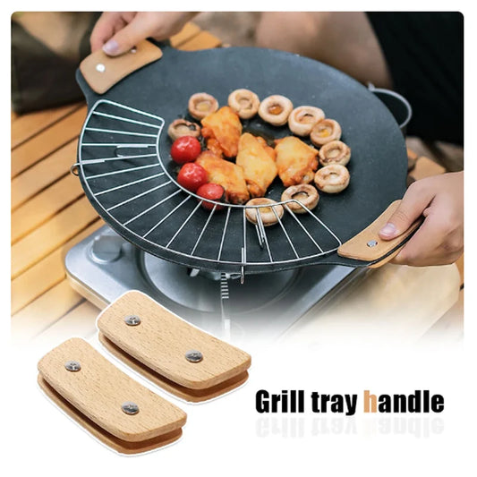 Wooden BBQ Pan Handle – Heat Resistant Insulated Grip Replacement