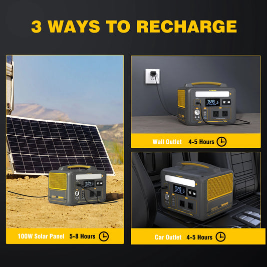 VTOMAN JUMP600X Portable Power Station with 110W Solar Panel – Ultimate Camping Companion