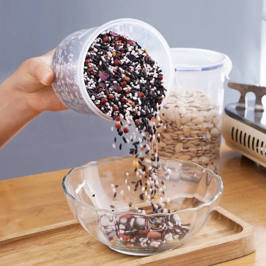4Pcs Sealed Storage Box Set – Transparent Kitchen Food Organizers