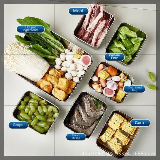 Durable Stainless Steel Food Storage Pan with Lid for Commercial Use