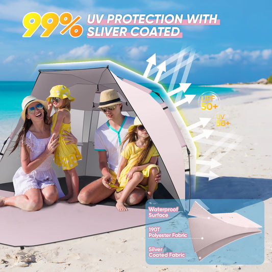 Beach Tent Sun Shelter – Portable Shade Canopy for Family Fun