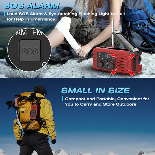 Solar Rechargeable Radio with LED Light – Perfect for Outdoor Adventures