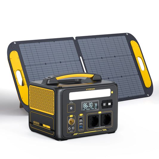 VTOMAN JUMP600X Portable Power Station with 110W Solar Panel – Ultimate Camping Companion