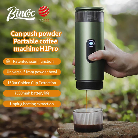 Bincoo Camping Portable Coffee Machine – Electric Wireless Heating for Coffee Lovers