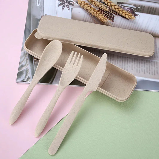 Colorful Wheat Straw Cutlery Set – Eco-Friendly Tableware for Every Occasion
