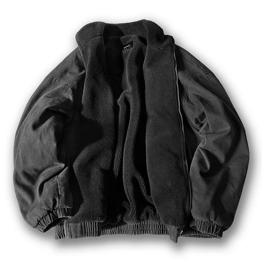 Japanese Vintage Polar Fleece Jacket – High-Quality Winter Streetwear