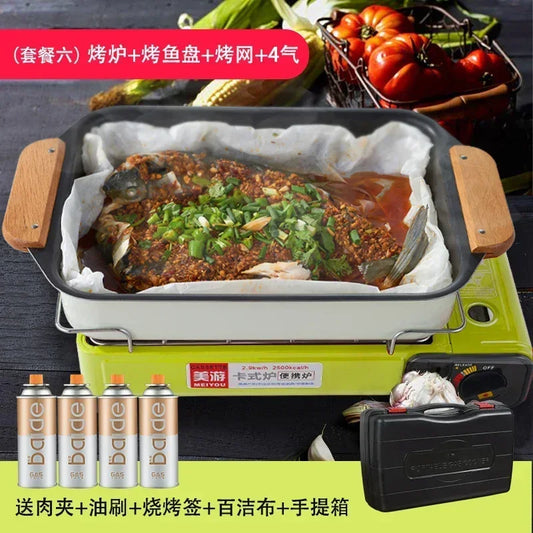 Portable Barbecue Stove – Smokeless Grill &amp; Dual-Purpose Gas Oven