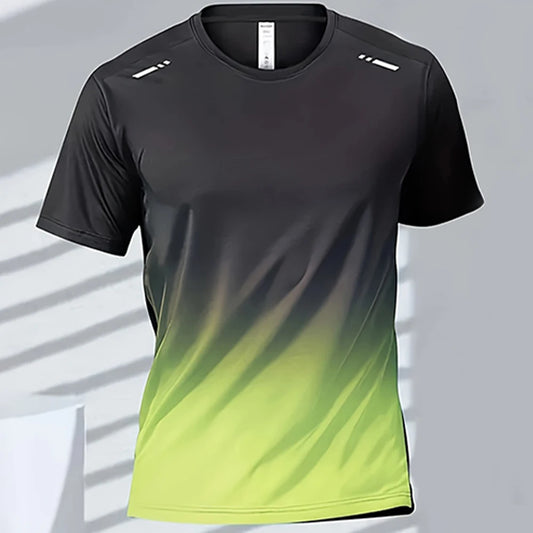 Men's Quick-Drying Gradient Sports T-Shirts – Perfect for Fitness &amp; Outdoor Activities