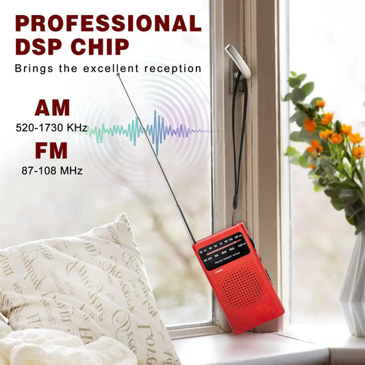 Compact Emergency Survival Radio – Portable AM/FM Analog Pocket Radio