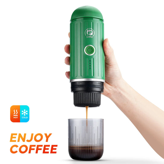 2 in 1 Capsule Powder Travel Coffee Maker – Portable Espresso Machine