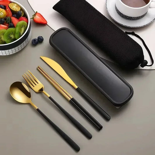 Portable Cutlery Set – 304 Stainless Steel Travel Tableware with Case