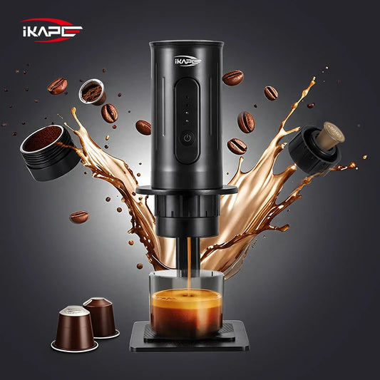 IKAPE Espresso Portable Coffee Machine – 2-in-1 Capsule Espresso Maker