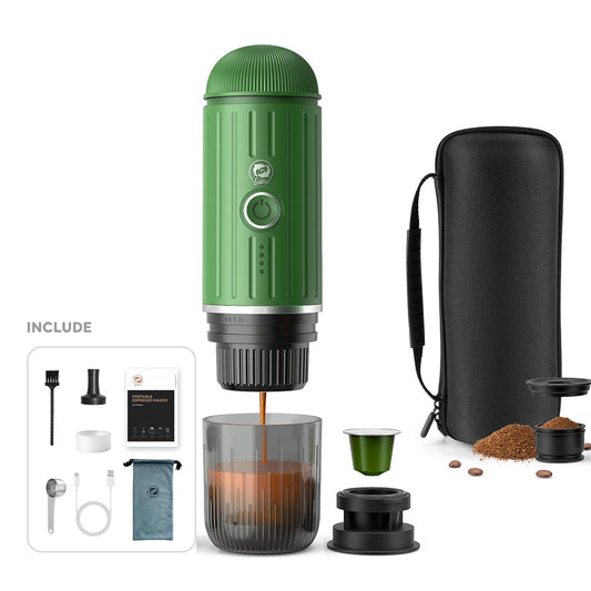 2 in 1 Capsule Powder Travel Coffee Maker – Portable Espresso Machine