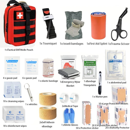 Comprehensive 131pcs Military Medical First Aid Kit for Emergencies