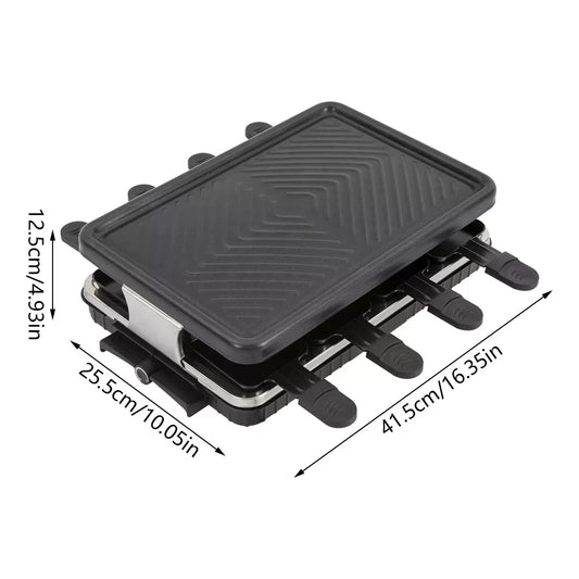 Portable 1300W Electric BBQ Grill with 2 Tiers and Baking Trays