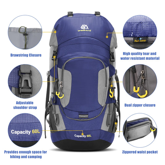 LIXADA 60L Waterproof Hiking Backpack – Versatile Outdoor Adventure Gear