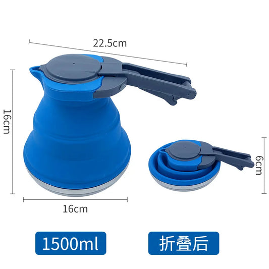 Easy Carry Silicone Folding Kettle with Steel Bottom – 1.5L Capacity