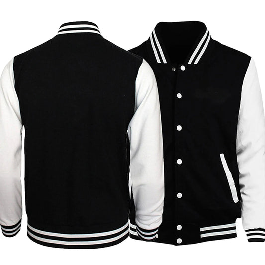 Black Gray White Solid Color Oversize Jacket – Unisex Street Style