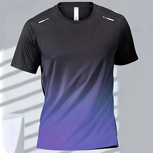 Men's Quick-Drying Gradient Sports T-Shirts – Perfect for Fitness &amp; Outdoor Activities