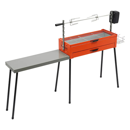 Versatile BBQ Grill with Detachable Side Table for Outdoor Cooking