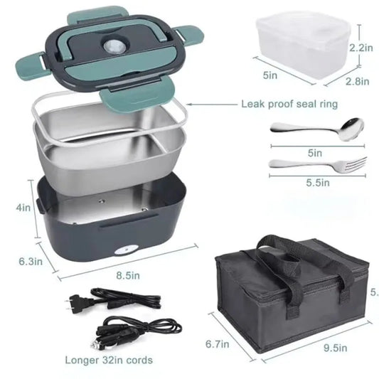 Portable Electric Lunch Box – Stainless Steel Food Warmer for All Settings