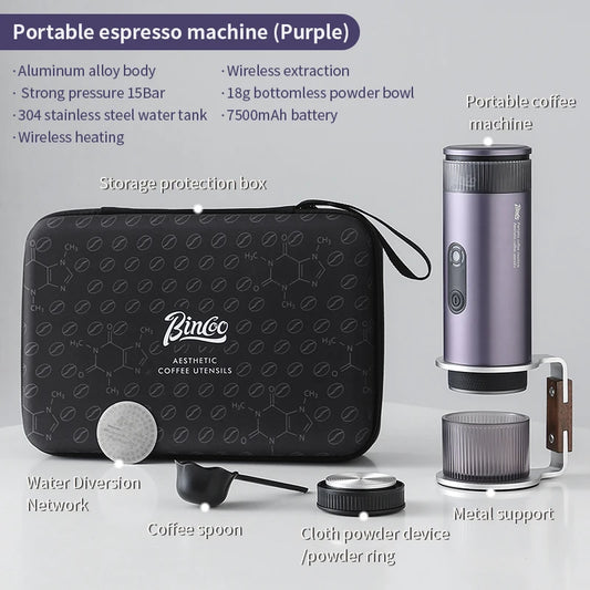 Bincoo Camping Portable Coffee Machine – Electric Wireless Heating for Coffee Lovers