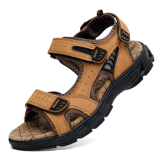 Summer Men's Leather Sandals – Perfect for Beach, Hiking &amp; Outdoor Adventures