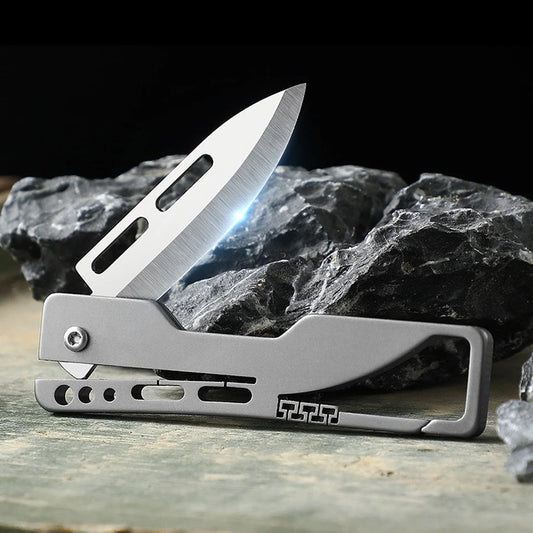 Multifunctional Titanium Alloy Keychain Mini Knife – Compact and Durable