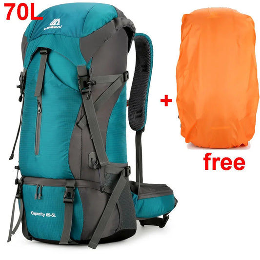 70L Nylon Camping Backpack – Durable Travel Bag for Outdoor Adventures