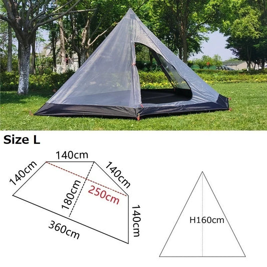 Ultralight Pyramid Tent's Inner Mesh Tent – Portable Summer Camping Companion