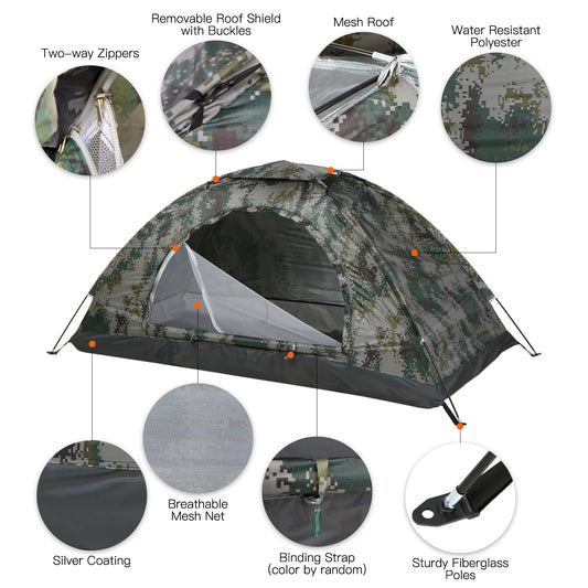 Ultralight Camping Tent – Portable Camouflage Tent for Outdoor Adventures