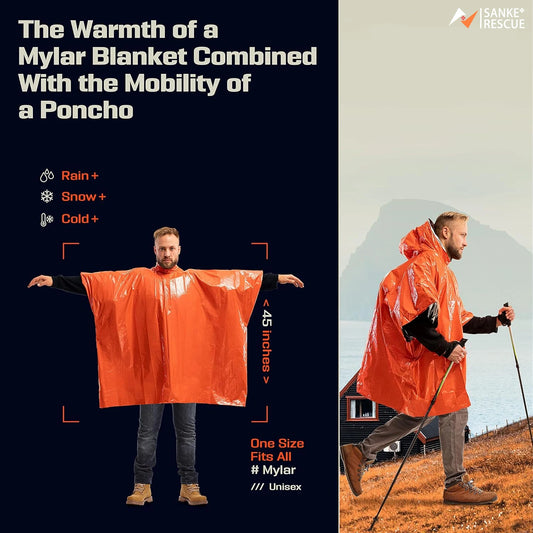 Emergency Rain Poncho Thermal Blanket – Ultimate Outdoor Survival Gear