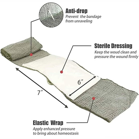 Israeli Bandage – 4/6in Emergency Combat Compression Dressing