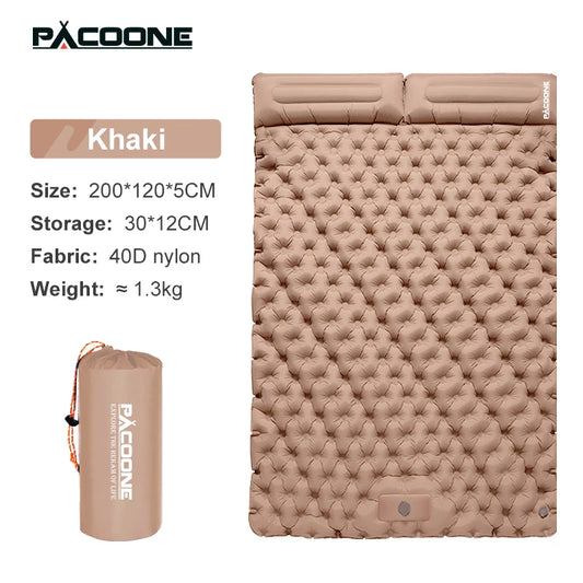 PACOONE Outdoor Camping Double Inflatable Mattress