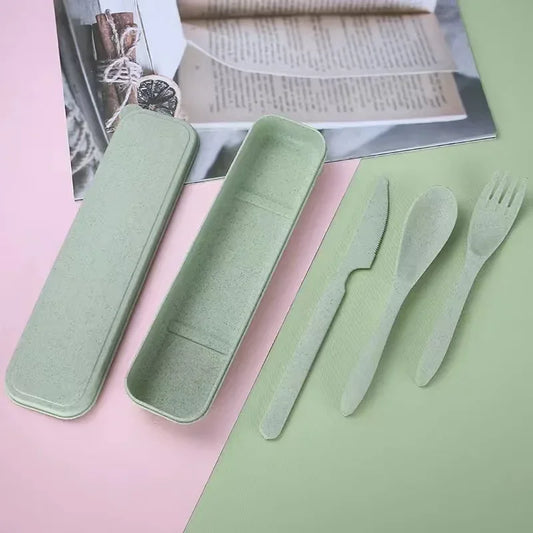 Colorful Wheat Straw Cutlery Set – Eco-Friendly Tableware for Every Occasion