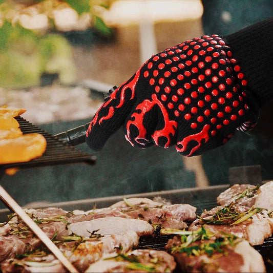 BBQ Grill Gloves – High Temperature Resistance Oven Mitts for Safe Grilling